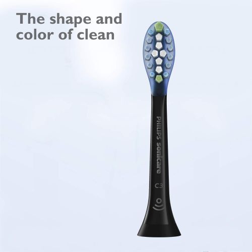 필립스 Philips Sonicare Premium Plaque Control replacement toothbrush heads, HX9044/95, BrushSync technology, Black 4-pk