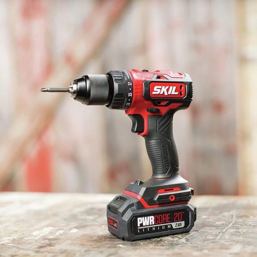  SKIL PWR CORE 20 Brushless 20V 1/2 Inch Drill Driver Includes 2.0Ah Lithium Battery and Standard Charger - DL529303