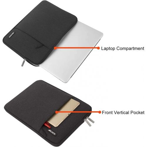  [아마존베스트]MOSISO Laptop Sleeve Bag Compatible with 13-13.3 inch MacBook Pro, MacBook Air, Notebook Computer, Water Repellent Polyester Vertical Protective Case with Pocket, Black