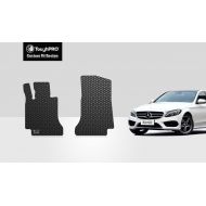 MERCEDES ToughPRO Floor Mats (Front Row Set) Compatible with Mercedes-Benz C300 - All Weather - Heavy Duty - (Made in USA) - Black Rubber - 2015, 2016, 2017, 2018, 2019