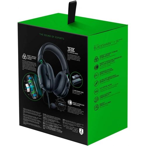 레이저 Razer BlackShark V2 - USB Soundcard Headset, Esports Gaming Headset, 50mm Driver Cable, Noise Reduction, for PC, Mac, PS4, Xbox One and Switch