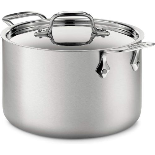  All-Clad BD552043 D5 Brushed 18/10 Stainless Steel 5-Ply Bonded Dishwasher Safe Soup Pot with Lid Cookware, 4-Quart, Silver