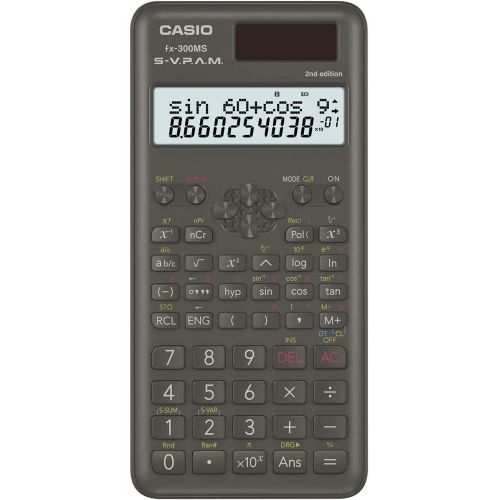 카시오 [아마존베스트]Casio FX300MSPLUS2 Scientific 2nd Edition Calculator, with New Sleek Design, Black, 0.4 x 3 x 6.4