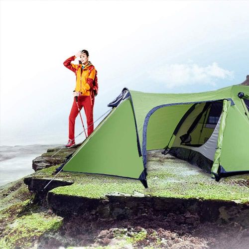  Teerwere Camping Tent 4 Seasons Foldable Camping Tent 4 Person Waterproof Family Tent Set Double Layer Warm Shelter for Camping Travel Hiking Outdoor Hiking (Color : Green, Size : Tent Set)