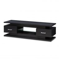 Furinno FURINNO FVR7231WG Indo Entertainment Center for TV up to 65 Inch with 2 Drawers and Glass Shelf, Wenge