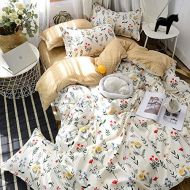 [아마존베스트]Bedorm Microfiber Floral Pattern, Floral 2-Piece Bedding Set (1 Duvet Cover, 1 Pillow Case), Twin, White