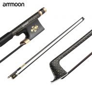 Ammoon ammoon Violin Bow 4/4 Well Balanced Golden Braided Carbon Fiber Round Stick