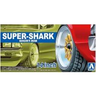 Aoshima 55489 Tuned Parts 92 1/24 Super Shark Short Rim 14inch Tire & Wheel Set