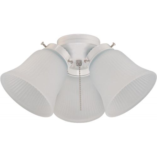  [아마존베스트]Westinghouse Lighting 77847 3LGT WHT Fros 3 Frosted Ribbed Glass Ceiling Fan Light Kit