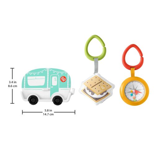  Fisher-Price SMore Fun Camping Gift Set, 3 Outdoor-Themed Infant Toys & Teether for Babies Ages 3 Months & Up, Multi