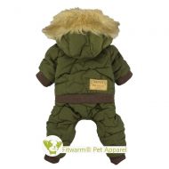 FidgetKute Fitwarm Waterproof Thick Dog Snowsuit Pet Clothes Winter Coat Hooded Jumpsuit