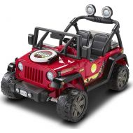 Power Wheels Ride-On Toy BBQ Fun Jeep Wrangler Battery-Powered Vehicle with Sounds, Pretend Grill & 5 Food Pieces, Preschool Kids 3+ Years?