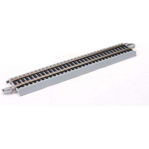  Bachmann Trains - Snap-Fit E-Z Track 9” Straight Track (4/card) - Nickel Silver Rail With Gray Roadbed - HO Scale