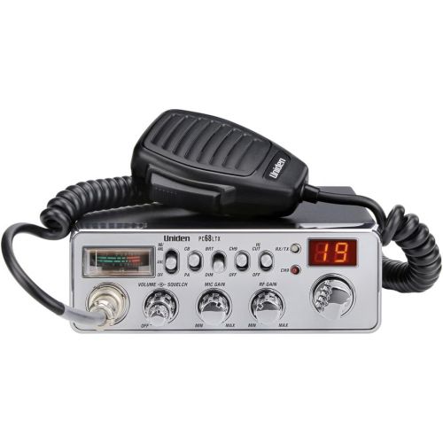  Uniden PC68LTX 40-Channel CB Radio with PA/CB Switch, RF Gain Control, Mic Gain Control, Analog S/RF Meter, Instant Channel 9, Automatic Noise Limiter, and Hi-Cut Switch,Silver