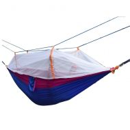 Foxelli ezyoutdoor 98x53 inch Lightweight Double Hammock with Mosquito Net Nylon Fabric Parachute Bed for Camping Hiking Hunting Backpacking Travel