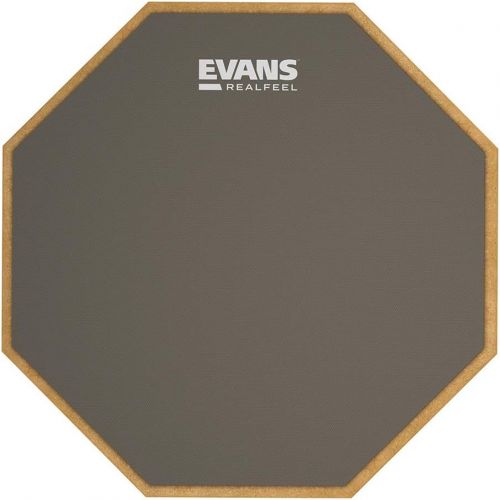  Evans RealFeel 2-Sided Practice Pad  Practice Anytime, Anywhere  Dual-Sided for Different Practices  Quiet, Sturdy, Portable, Resists Wear and Tear - Available in 3 Sizes, 12”