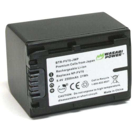  Wasabi Power Battery for Sony NP-FV70 and Sony DCR-SR15, SR21, SR68, SR88, SX15, SX21, SX44, SX45, SX63, SX65, SX83, SX85, FDR-AX100, HDR-CX105, CX110, CX115, CX130, CX150, CX155,