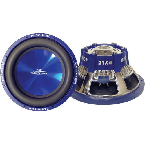  Pyle Car Vehicle Subwoofer Audio Speaker - 8 Inch Blue Injection Molded Cone, Blue Chrome-Plated Steel Basket, Dual Voice Coil 4 Ohm Impedance, 600 Watt Power, for Vehicle Stereo Sound