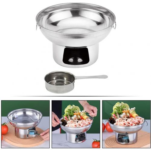  YARDWE Stove Pot Portable Outdoor Camping Stove Stainless Steel Camping Cookware Mini Wood Burning Stove Kitchen Pot for Travel Camping Hiking Backpacking Picnic Silver