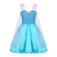 TiaoBug Kids Girls Princess Snowflake Fancy Dress Halloween Costume Cosplay Party Dress