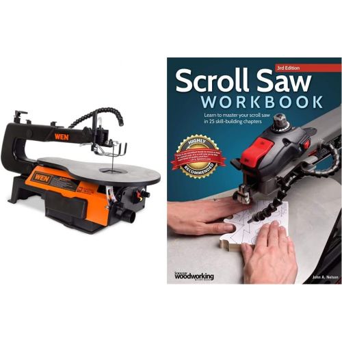  WEN 3921 16-inch Two-Direction Variable Speed Scroll Saw & Scroll Saw Workbook, 3rd Edition: Learn to Master Your Scroll Saw in 25 Skill-Building Chapters (Fox Chapel Publishing)