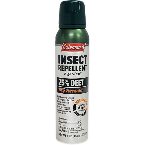 콜맨 Coleman DEET Insect Repellent, 25% Dry Deet Bug Repellent 4 oz. Dry Spray