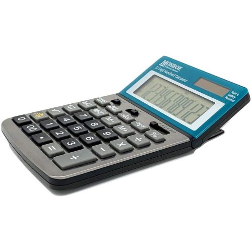  MONROE SYSTEMS FOR BUSINESS Monroe Handheld 12-Digit Paperless Calculator with Check and Correct Functionality