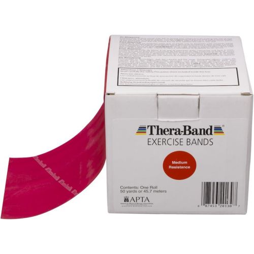  TheraBand Resistance Bands, 50 Yard Roll Professional Latex Elastic Band For Upper Body, Lower Body, & Core Exercise, Physical Therapy, Pilates, At-Home Workouts, & Rehab, Silver,