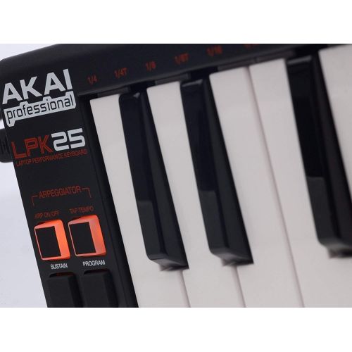  AKAI Professional LPK25 | USB-Powered MIDI Keyboard with 25 Velocity-Sensitive Synth Action Keys for Laptops (Mac & PC), Editing Software Included