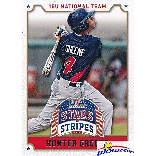  WOWZZer Hunter Greene 2015 Panini USA Baseball Stars and Stripes #43 ROOKIE Card in MINT Condition in Ultra Pro Top Loader! Expected #1 Pick in 2017 MLB Draft! 102 MLB Fastball and Home Ru