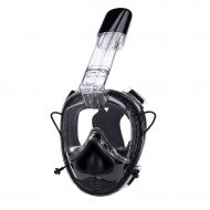 LF stores-Diving Masks Diving Masks Full Face Snorkel Mask Kids Adults Panoramic 180 Degree View Anti-Fog Anti-Leak One Size Snorkeling Mask Soft Nose Snorkelling Masks (Color : Black)