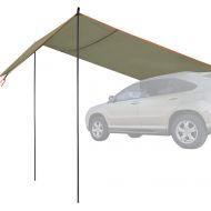 REDCAMP Waterproof Car Side Awning Sun Shelter, Portable Auto Canopy Camper Sun Shade with Adjustable Tarp Poles and Suction Cup for Camping, Picnic, Travel
