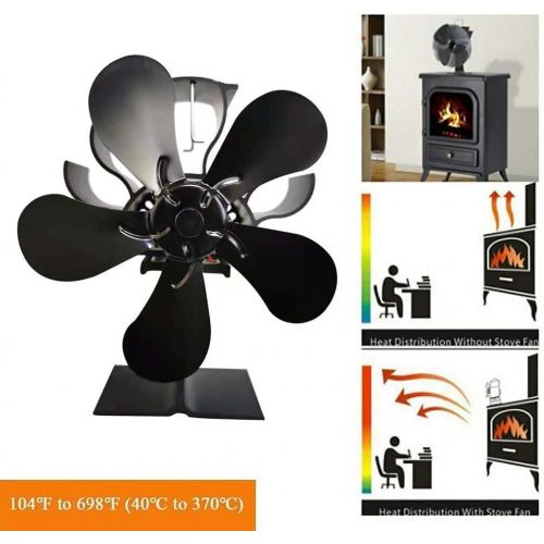  SHQIN Wood Stove Fan Fireplace Heat Powered Stove Fan Log Wood Burner Home Quiet Fireplace Fan Help Burn Barbecue Tools for Home Heating (Color : 5 Blade)
