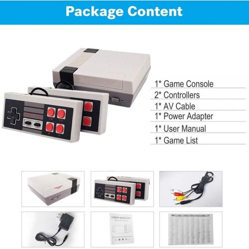  [아마존베스트]Atopoo Classic Handheld Game Console, Built-in 620 Classic Games and 2X4 NES Classic Button Controller Av Output Video Games