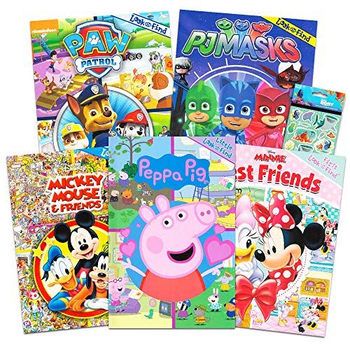 디즈니 Disney Studios Disney Look and Find Books Set for Kids 2 4 Toddlers 5 Find It Books Featuring Minnie Mouse, Mickey Mouse, Peppa Pig, Paw Patrol, PJ Masks and Stickers