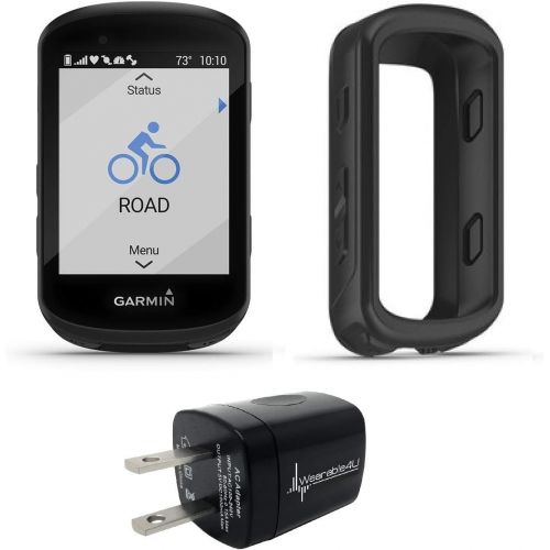  Wearable4U Garmin Edge 530 GPS Cycling Computer with Included Original Garmin Silicone Case Wall Charging Adapter Bundle
