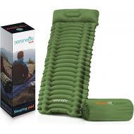 SereneLife Backpacking Air Mattress Sleeping Pad - Self Inflating Waterproof Lightweight Sleep Pad Inflatable Camping Sleeping Mat w/Carrying Bag - for Camping, Backpacking, Hiking - Sereneli
