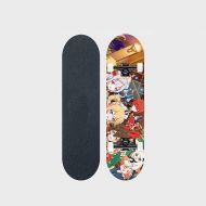 Wsjdmm Anime Skateboard for, Pro Skateboard - Double Kick Skateboards for Adults 7 Layer Canadian Maple Wood Tricks Skateboard