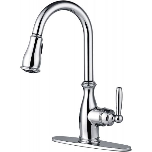  Moen 7185C Brantford One-Handle Pulldown Kitchen Faucet Featuring Power Boost and Reflex, Chrome