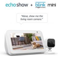 [아마존베스트]Amazon Echo Show 5 Sandstone with Blink Mini Indoor Smart Security Camera, 1080 HD with Motion Detection
