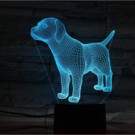 KKXXYD Cute Puppy Dog 3D Optical Illusion Table Light Mood Lamp Touch Remote Control 7 Colors Home Light Kids Gift