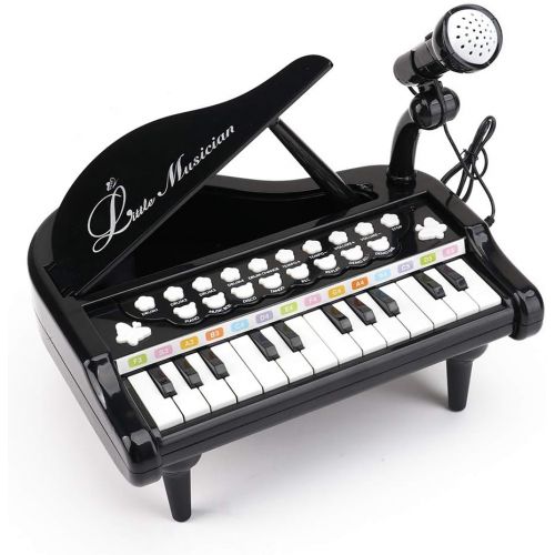  [아마존베스트]nicknack Piano Toy Keyboard for Baby & Toddlers Birthday Gift Toy for 1 2 3 4 Year Old Kids Toy Piano 24 Keys, Black