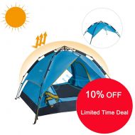 PORLAE Camping Pop Up Tent 3-4 Person Quick Setup Family Beach Outdoor Tents UV Protection with Carry Bag