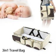 YIWON Baby Travel 3 in 1 Portable Bassinet Cot Mummy Travel Bag Diaper Change Bed Crib Diaper Tote Bags with...