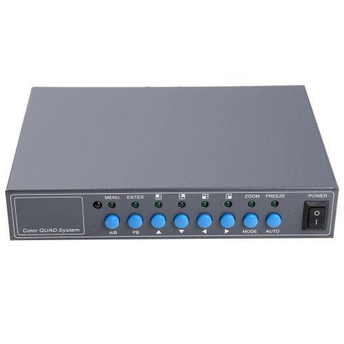  [아마존베스트]UHPPOTE 4CH Color Quad System Video Splitter CCTV Camera Processor with Remote Control 5 BNC Adapter