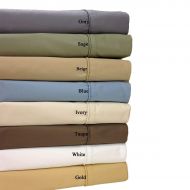 Royal Hotel Queen Ivory 650-Thread-Count Solid Sheet Set, Cotton-Blend Wrinkle-Free Super-Deep 22-inch Sheets