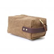 Blue Claw Co. DOPP Kit Toiletry Bag, Grooming Kit in Waxed Tan Canvas, Great for Travel