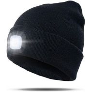 CENSGO Unisex Beanie Hat with Light, USB Rechargeable LED Headlamp Beanie, Gifts for Dad Father Men Husband Warm Knitted Cap