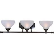 Maxim Lighting Maxim 21273FTOI Contour 3-Light Bath Vanity, Oil Rubbed Bronze Finish, Frosted Glass, MB Incandescent Bulb , 60W Max., Dry Safety Rating, Standard Dimmable, Glass Shade Material, 2