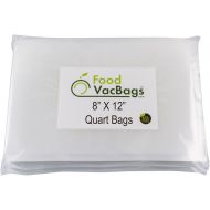 FoodVacBags 100 8 x 12 Vacuum Seal Bags, Food Storage, Food Saver compatible, BPA Free, Commercial Grade, Heavy Duty, Sous Vide Cooking